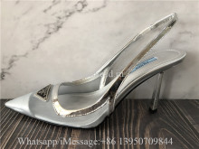 Prada Silver High Heels Sandals