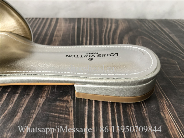 Louis Vuitton Monogram Sandals Slide Silver