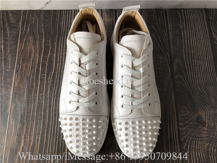 Christian Louboutin Spike Flat Low Top Sneaker White