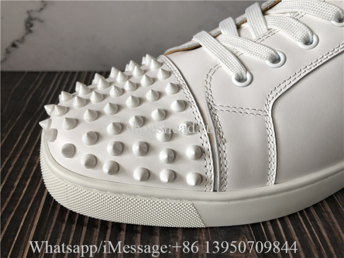 Christian Louboutin Spike Flat Low Top Sneaker White