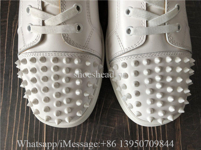 Christian Louboutin Spike Flat Low Top Sneaker White