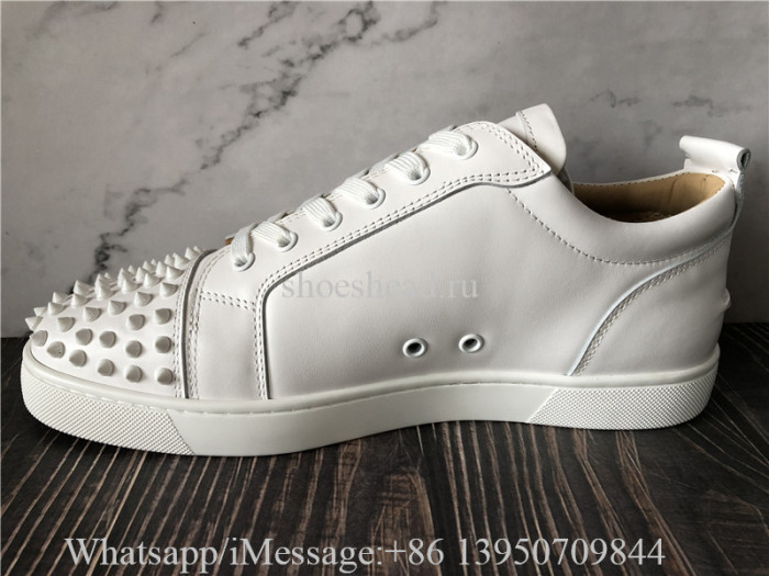 Christian Louboutin Spike Flat Low Top Sneaker White