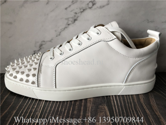Christian Louboutin Spike Flat Low Top Sneaker White