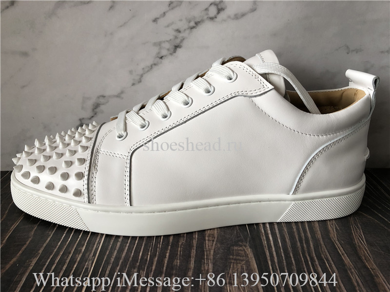 Christian Louboutin Spike Flat Low Top Sneaker White