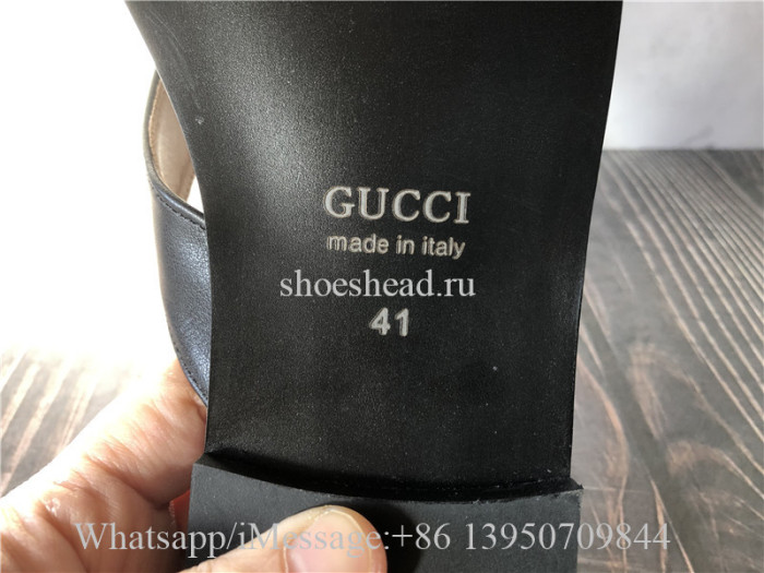 Gucci Women's Black Interlocking G Thong Sandal