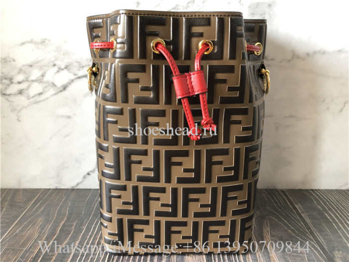 Original Fendi Mon Tresor Multicolor Leather Bag Brown