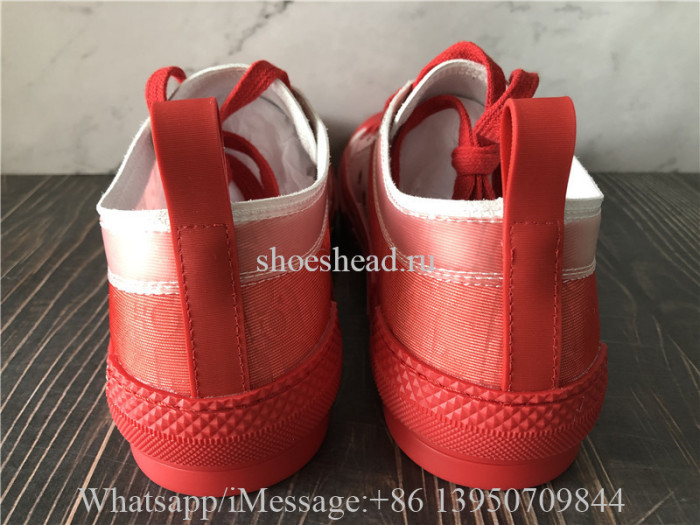 Dior B23 Low Top Sneaker Red Obilque