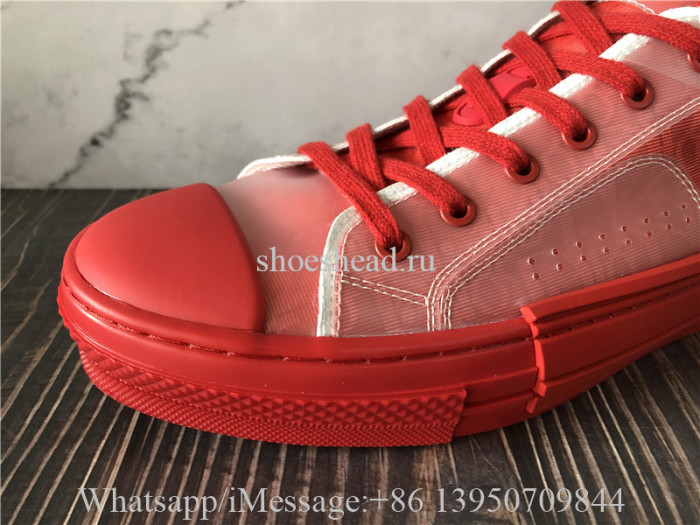 Dior B23 Low Top Sneaker Red Obilque