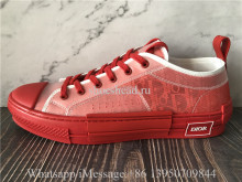 Dior B23 Low Top Sneaker Red Obilque