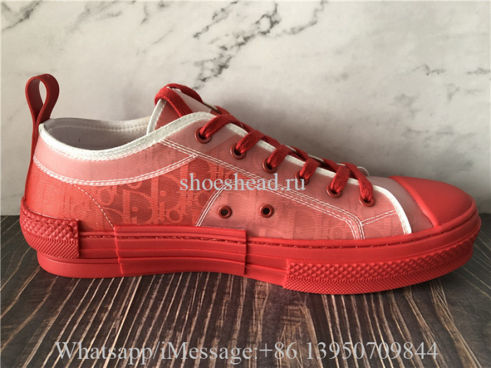 Dior B23 Low Top Sneaker Red Obilque