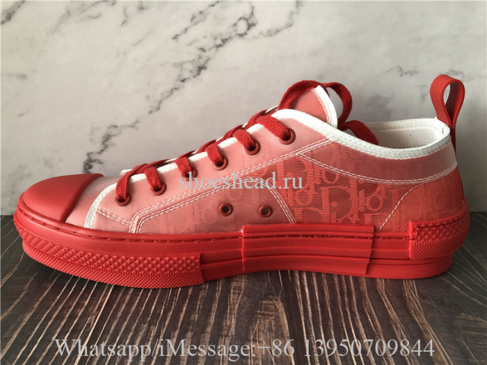 Dior B23 Low Top Sneaker Red Obilque