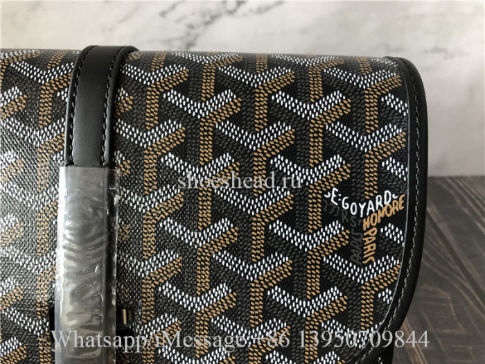 Original Goyard Belvedere II Messenger Bag Coated Canvas MM Black