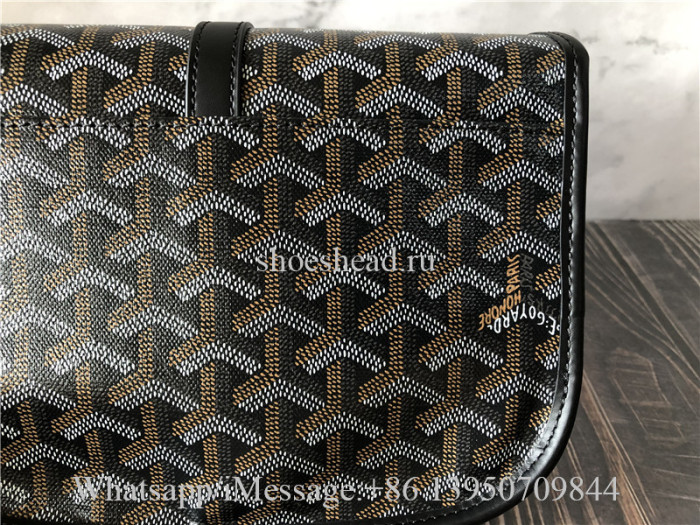 Original Goyard Belvedere II Messenger Bag Coated Canvas MM Black