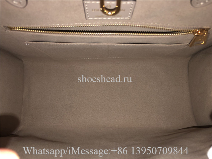 Original Louis Vuitton Beige White Monogram Empreinte Leather Onthego MM Tote Bag