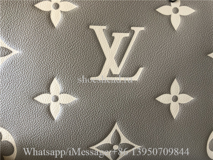 Original Louis Vuitton Beige White Monogram Empreinte Leather Onthego MM Tote Bag