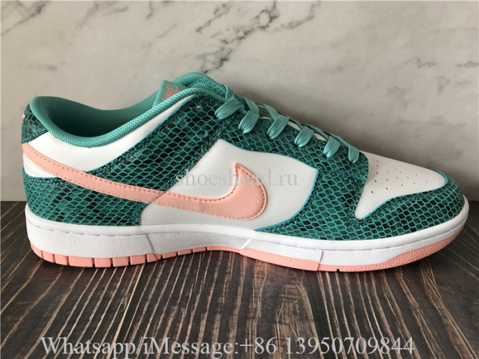 Nike Dunk Low Washed Teal Bleached Coral Snakeskin