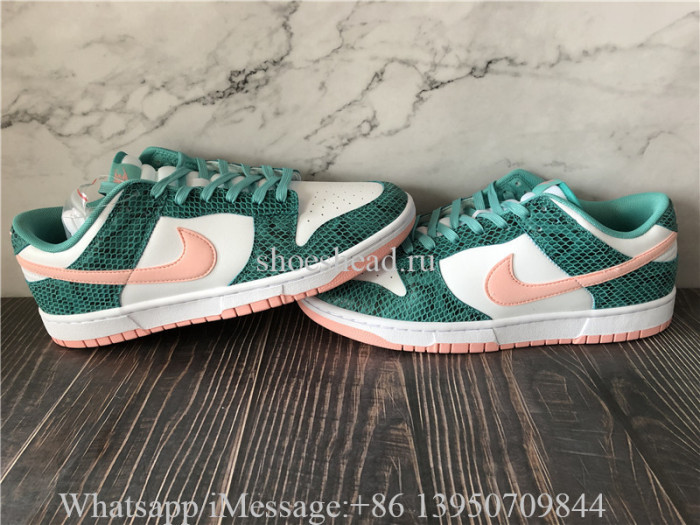 Nike Dunk Low Washed Teal Bleached Coral Snakeskin