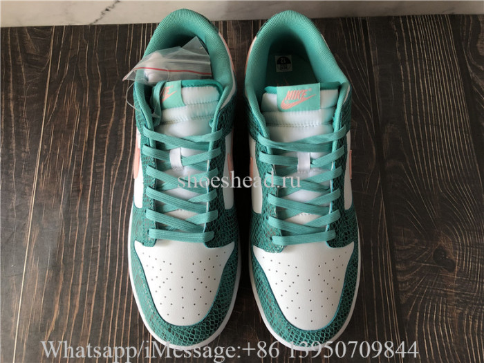 Nike Dunk Low Washed Teal Bleached Coral Snakeskin