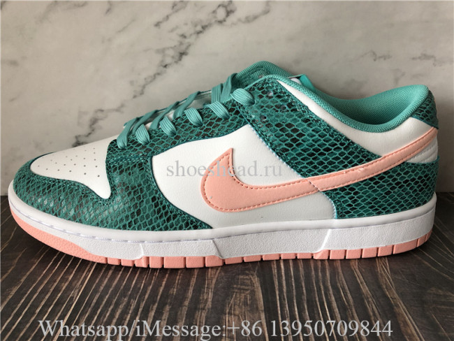 Nike Dunk Low Washed Teal Bleached Coral Snakeskin