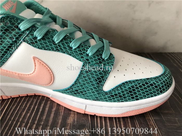 Nike Dunk Low Washed Teal Bleached Coral Snakeskin