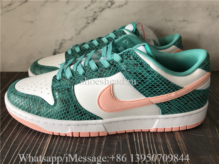 Nike Dunk Low Washed Teal Bleached Coral Snakeskin