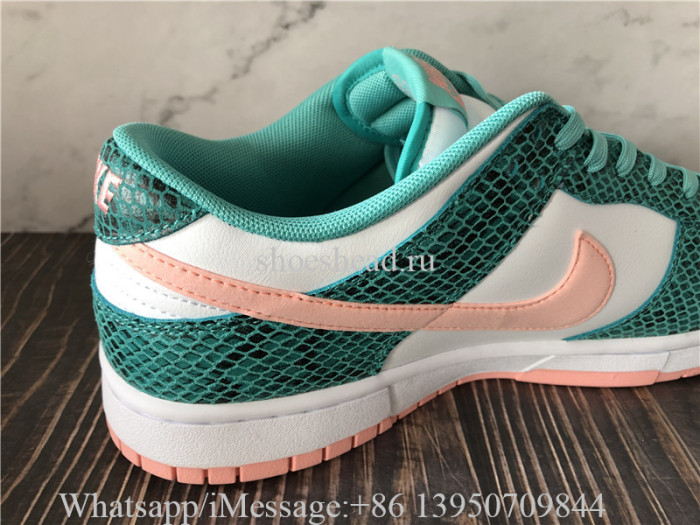 Nike Dunk Low Washed Teal Bleached Coral Snakeskin