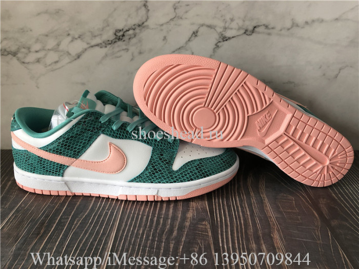 Nike Dunk Low Washed Teal Bleached Coral Snakeskin