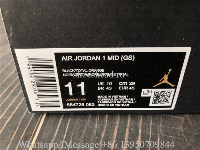 Air Jordan 1 Mid Candy Black Total Orange
