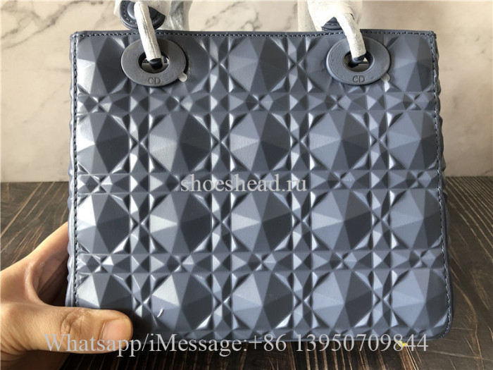 Original Quality Dior Lady Handbag Blue Lambskin