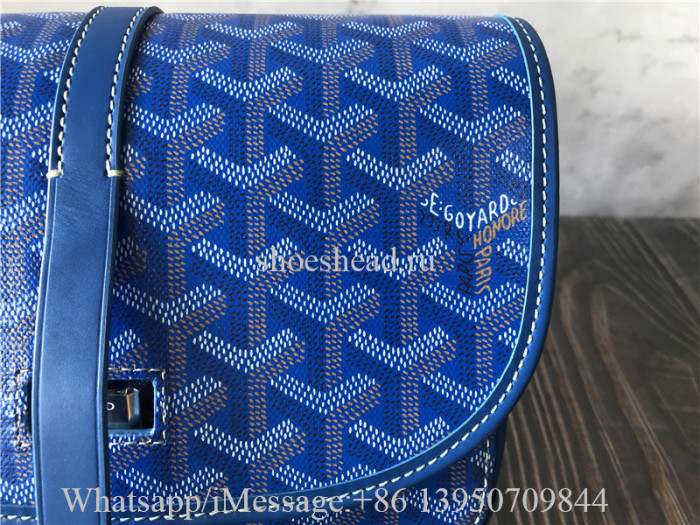 Original Goyard Belvedere II Messenger Bag Coated Canvas MM Blue