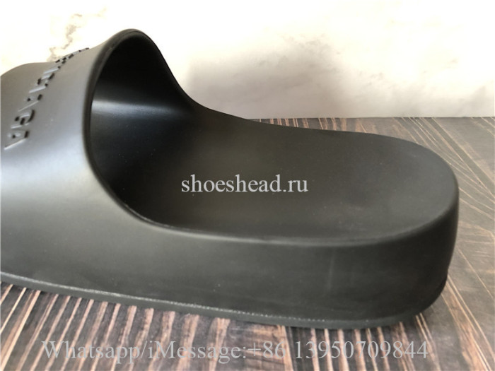 Balenciaga Logo Chunky Slide Rubber Black