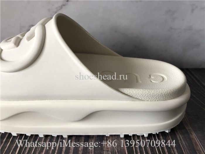 Gucci Women's Slide Sandal With Interlocking G White