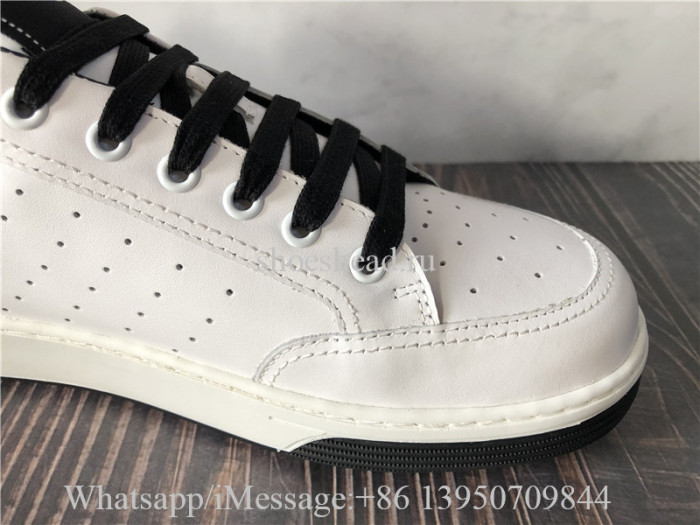 Chanel Grained Calfskin Fabric Womens Logo Sneakers White Black