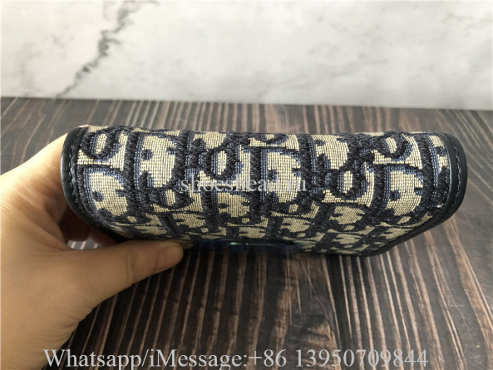 Christian Dior 30 Montaigne Nano Pouch Blue Dior Oblique Jacquard Bag