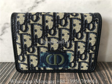 Christian Dior 30 Montaigne Nano Pouch Blue Dior Oblique Jacquard Bag