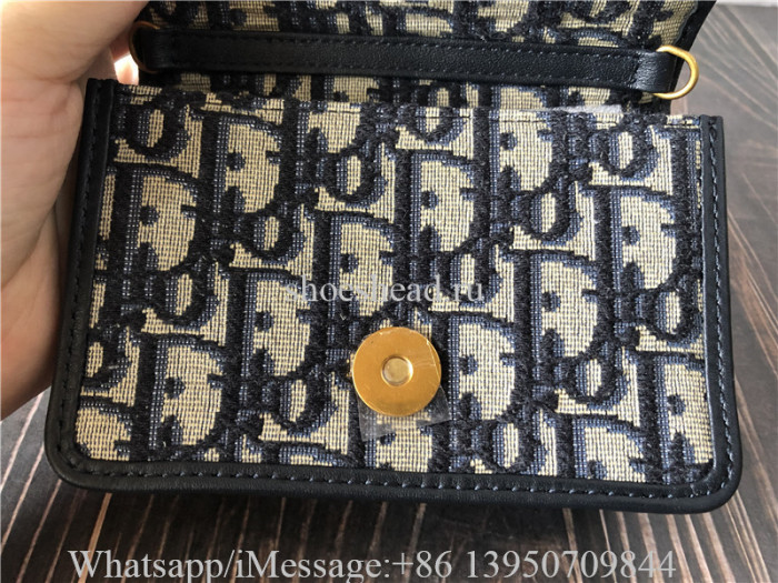 Christian Dior 30 Montaigne Nano Pouch Blue Dior Oblique Jacquard Bag