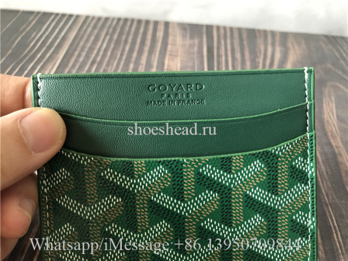 Goyard Green Ine Coated Canvas And Leather Saint Sulpice Card Holder