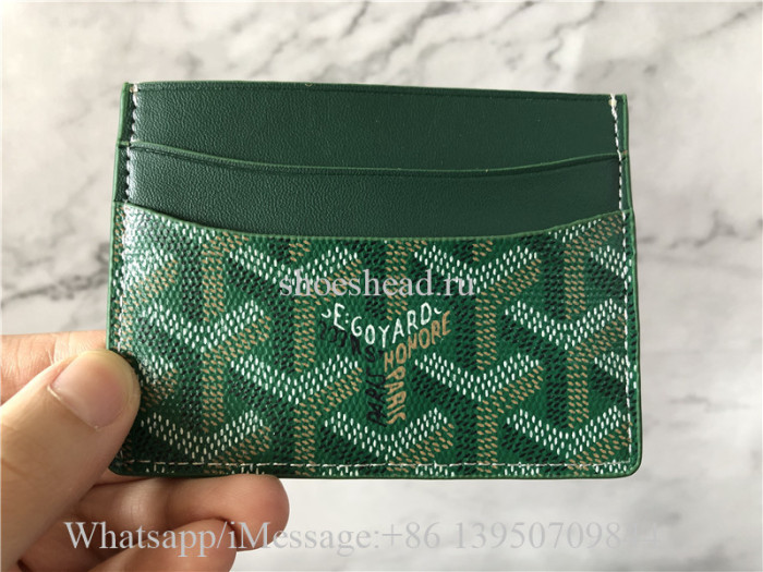 Goyard Green Ine Coated Canvas And Leather Saint Sulpice Card Holder