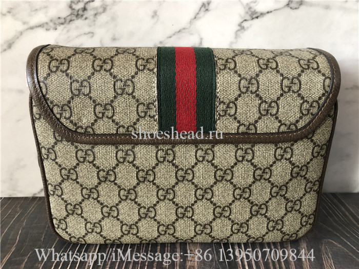Original Gucci Ophidia Mini Beige And Ebony GG Supreme Shoulder Bag