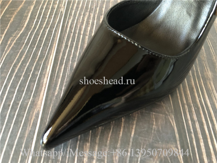 Versace Safety Pin Patent Leather Sling-Back Pumps