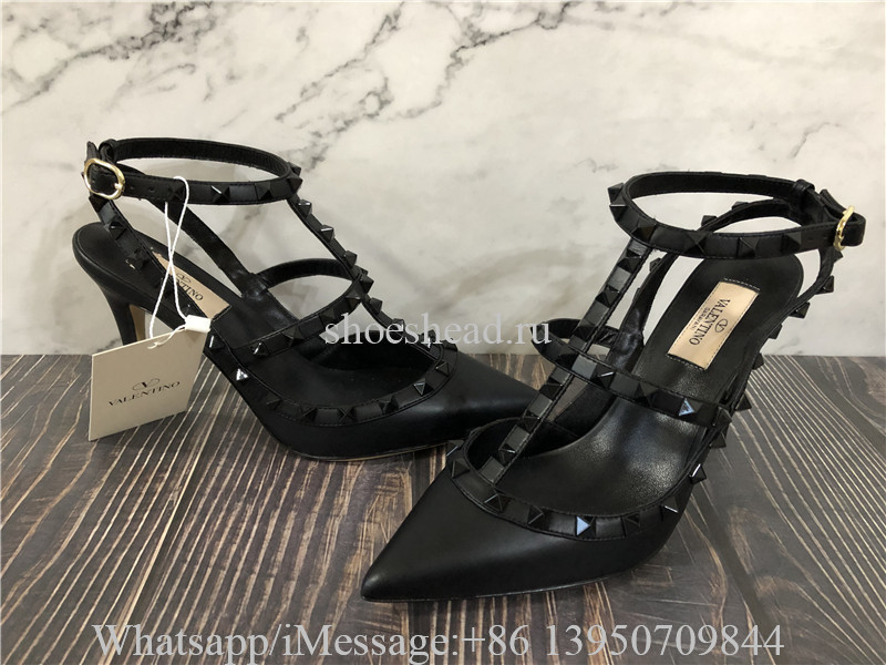 Valentino Rockstud Ankle Strap Pump With Tonal Studs 100mm