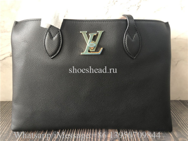 Original Louis Vuitton Lockme Shopper Bag Black M57345