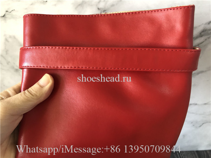 Givenchy Shark Lock Pant Boot Leather Red
