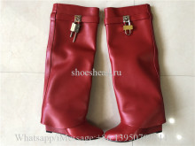 Givenchy Shark Lock Pant Boot Leather Red