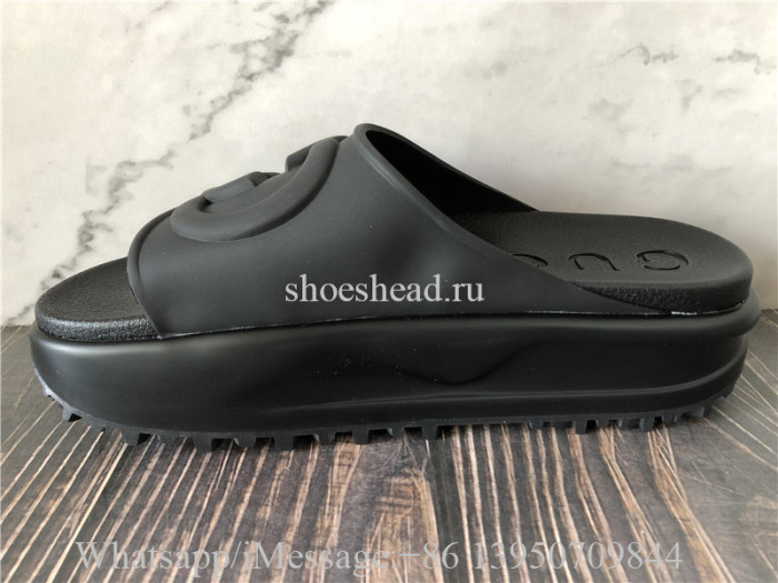 Gucci Women's Slide Sandal With Interlocking G Black