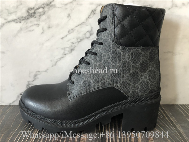 Gucci Black Supreme Canvas GG Ankle Boot
