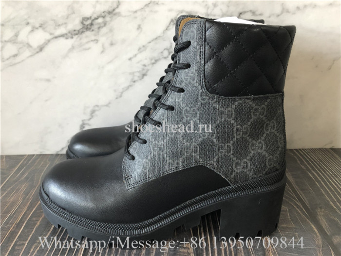 Gucci Black Supreme Canvas GG Ankle Boot