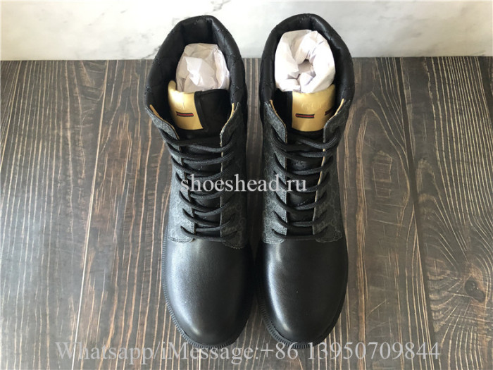 Gucci Black Supreme Canvas GG Ankle Boot