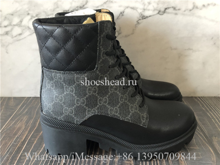 Gucci Black Supreme Canvas GG Ankle Boot