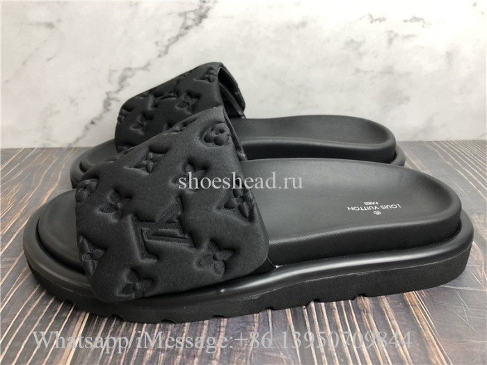 Louis Vuitton Monogram Logo Sandals Black